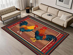 Rustic Rooster Area Rug，4x6ft, The Colorful Rooster Rug in A Farmhouse Style by Unknown