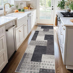 Modern Geometric Patchwork Indoor Runner Rug - Image 5