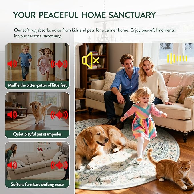 Lahome Boho Washable Girls Bedroom 9x12 Rugs, Soft Non-Slip Thin Carpet - Image 8