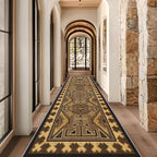 Brown Geometric Runner Rug, 2x8ft Hallway Runner Washable Rug, Corridor & Foyer - Image 4