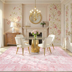 LIVEBOX 8x10 Pink Area Rug for Living Room, Vintage Soft Washable Bedroom Area - Image 2