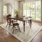 Washable 6x9 Area Rugs for Living Room, Boho Non-Slip Vintage Distress Large - Image 3