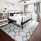 ONASAR 8x10 Area Rugs for Living Room, Washable Fluffy White and Grey Rug for - Image 6