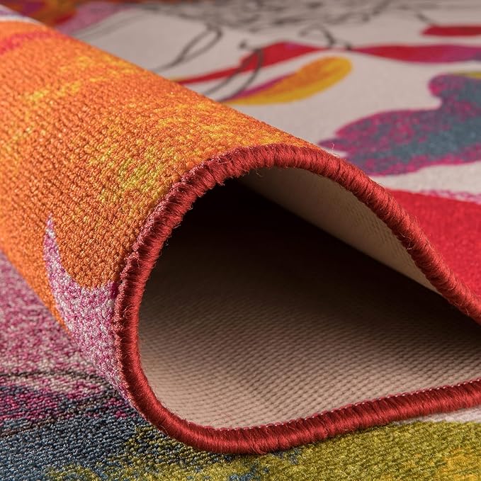 Rugshop Multi Bright Flowers Non Slip Non-Shedding Area Rug - Image 7