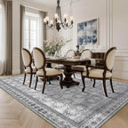 Large Faded Gray 8x10 Washable Area Rug - Image 2