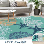 Tritard Coastal Area Rugs Nautical Beach Themed Non-Slip Machine Washable Rugs - Image 5