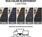 Rugshop Geometric Diamond Stripe Area Rug Anthracite Dark Gray 7' 10" x 10' - Image 7