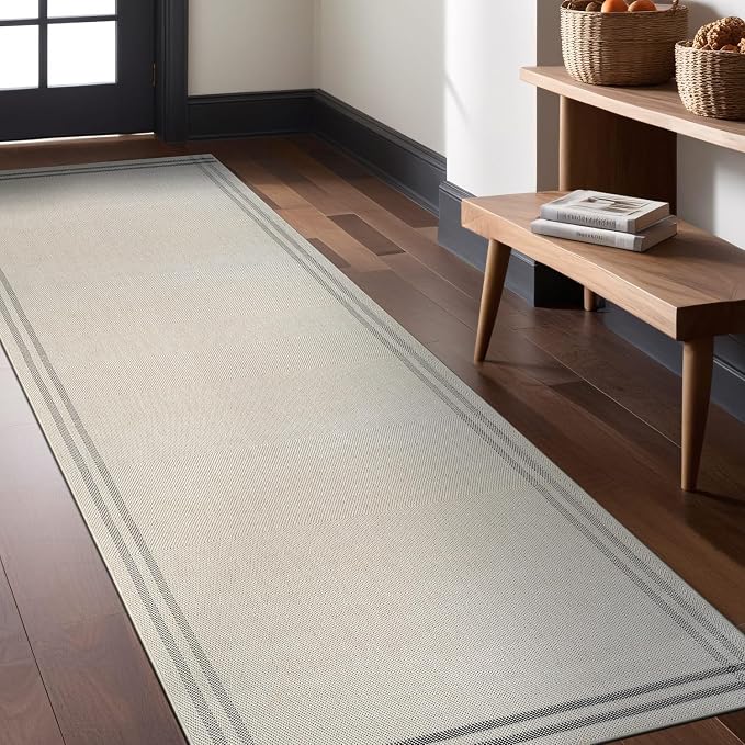 Easy Jute Rugs 2x7 Bordered Bone Color Living Room Indoor Outdoor Runner Rug by Unknown