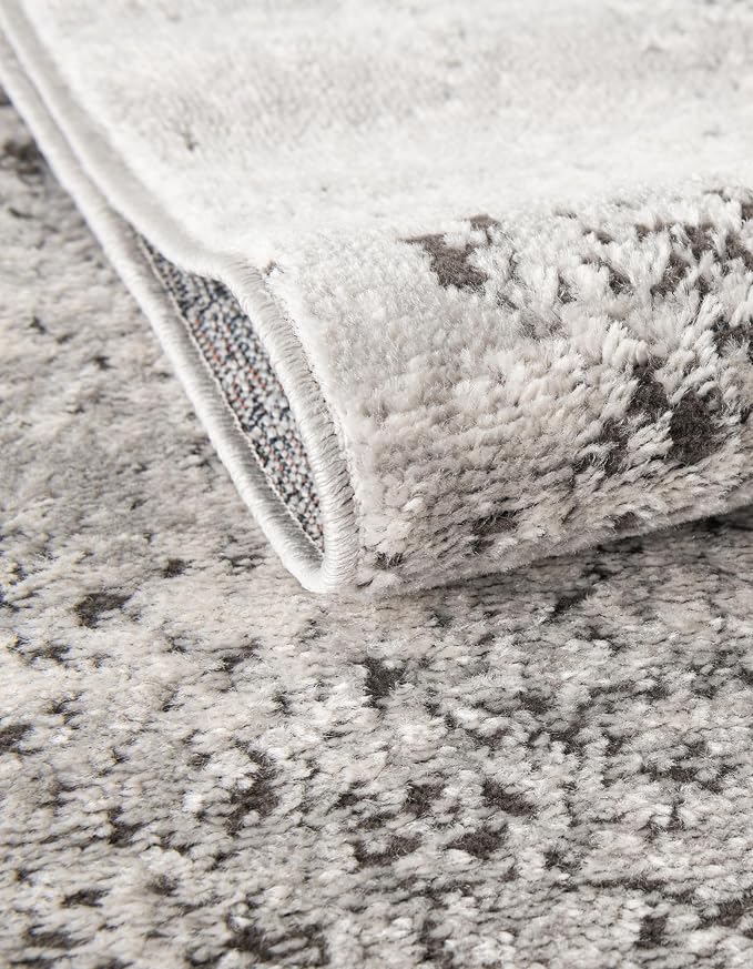 Rugs.com Leipzig Collection Rug – 5x8 Oval Gray Low-Pile Rug Perfect - Image 4