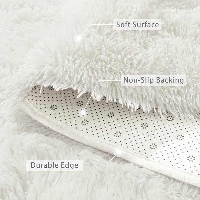 Beglad Fluffy Area Rugs 3 x 5 Feet, Modern Minimalist Style Shag Rugs, Non-Slip - Image 5