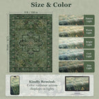Large Vintage Area Rugs 9x12 for Living Room, Dark Green Tranditional - Image 2