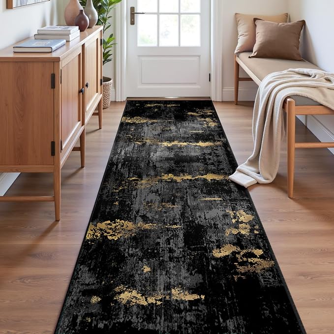 Washable Area Rugs 2'x8' Non-Slip Modern Abstract Soft - Image 2