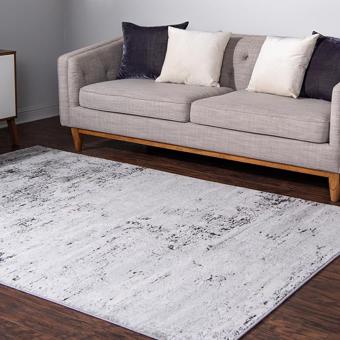 Rugs.com Leipzig Collection Rug – 10x13 Gray Low-Pile Rug Perfect by Rugscom