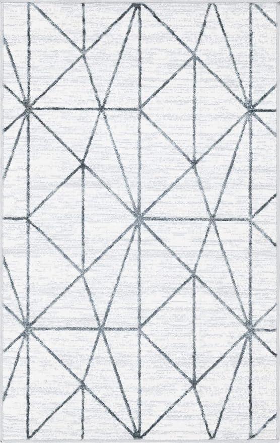 Rugs.com Lattice Trellis Collection Rug – 3' x 5' White Low-Pile Rug Perfect - Image 4