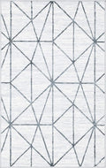 Rugs.com Lattice Trellis Collection Rug – 3' x 5' White Low-Pile Rug Perfect by Rugscom