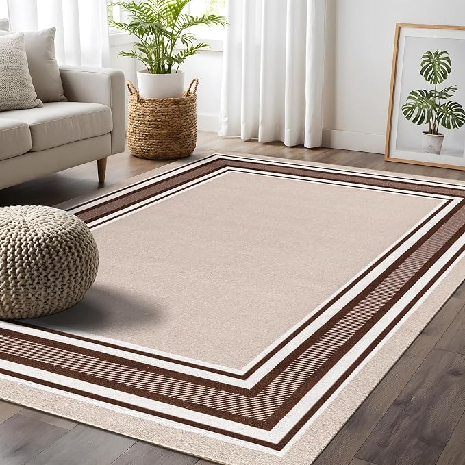 Beverly Rug Non Slip Area Rugs 3x5 Modern Bordered Non Skid Rubber Backing Soft - Image 9