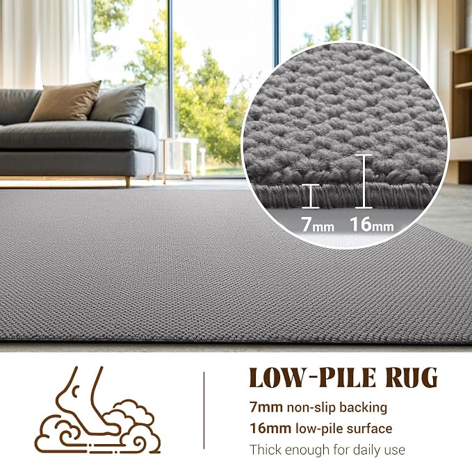 Shilucheng Wool Rug 8x10 Non-Slip, Blend 80% Wool and 20% Cotton Rugs - Image 8