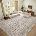 Washable 9x12 Area Rugs for Living Room, Boho Non-Slip Vintage Distress Lager by Hedwior