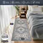 PURRUGS Vintage Farmhouse Boho Runner Rug 2x6 ft, Non-Slip Machine Washable Rug - Image 3