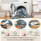 Floral 6ft Area Rug Machine Washable Soft Print Boho Carpet Non Slip Doormat - Image 5