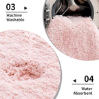 Bathroom Runner Rug 24x59 Pink Non Slip Fluffy Long Bath Mat - Image 6