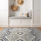 Rugshop Cream and Black Southwestern Tribal Area Rug – Boho Geometric Diamond - Image 8