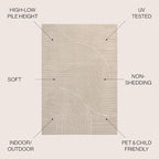 JONATHAN Y Hallie High-Low Curve Beige/Cream 8x10 Indoor/Outdoor Area Rug - Image 2