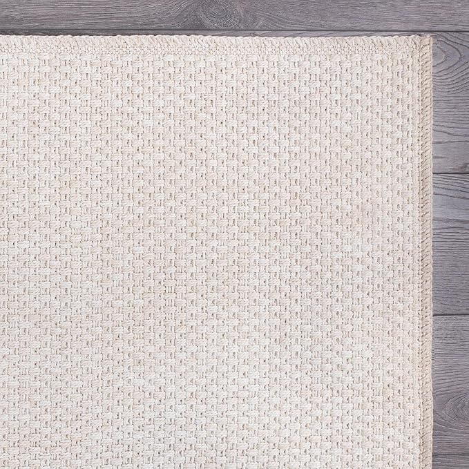 CAMILSON Easy Jute Rug 4x6, Indoor Outdoor Off-White Farmhouse Area Rugs - Image 8
