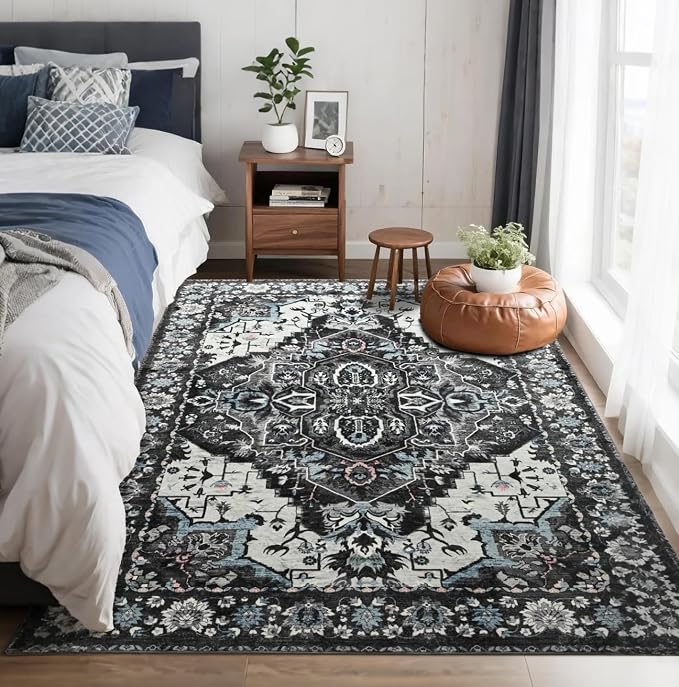 Beglad Area Rugs 4x6 for Living Room, Washable Vintage Rugs -Low Pile Soft - Image 2