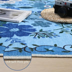 Rugcomf Bedroom Rug 3x5 Rug Washable Area Rug Non Slip Low Pile Boho Floral - Image 4