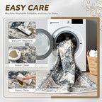 EnHomee 5x7 Area Rugs Washable for Bedroom, Boho Vintage Rugs, Foldable Area - Image 6