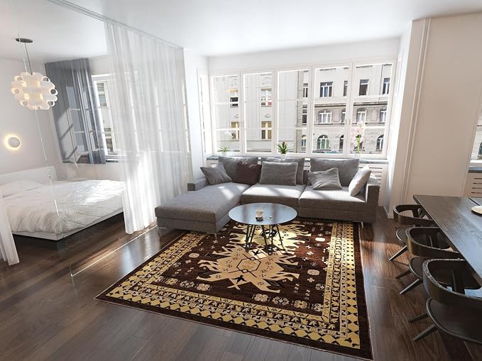 Unique Loom Taftan Collection Border Geometric Tribal Inspired Design Area Rug - Image 13