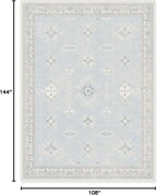 RUGGABLE Washable Vintage Area Rug – Verena Soft Blue 9x12, Stain-Resistant - Image 2