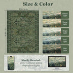 Dark Green 3x4 Rugs for Entryway Indoor, Distressed Medallion Door Mat Indoor - Image 2