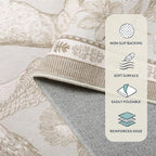 Lahome Boho Animal 6x9 Washable Living Room Area Rugs, Botanical Large Boho Non - Image 6