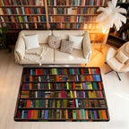 Books Area Rug 3x5 Rainbow Bookshelf Rugs - Image 4