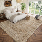 Washable 9x12 Area Rugs for Living Room, Boho Non-Slip Vintage Distress Lager - Image 2