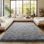 Dark Gray Fluffy Rug Plush Carpet by Isdook
