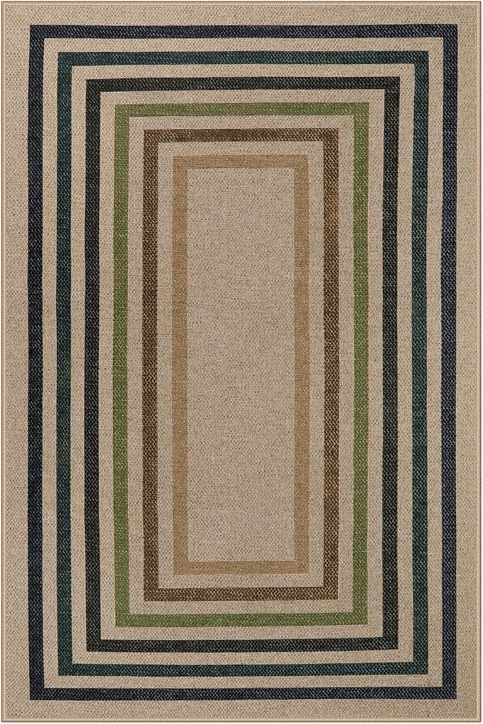 Lahome Modern Geometric Easy Jute Rug, 4x6 Washable Indoor Outdoor Carpet - Image 8