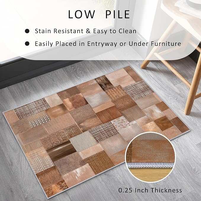 Patchwork Rug, Washable 6x9 Rug - Image 4