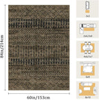 5x7 Machine Washable Area Rug for Living Room, Kids and Pets Friendly for - Image 2