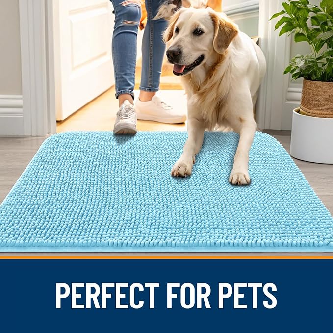OLANLY Dog Door Mat for Muddy Paws 47x32, Absorbs Moisture and Dirt, Absorbent - Image 6