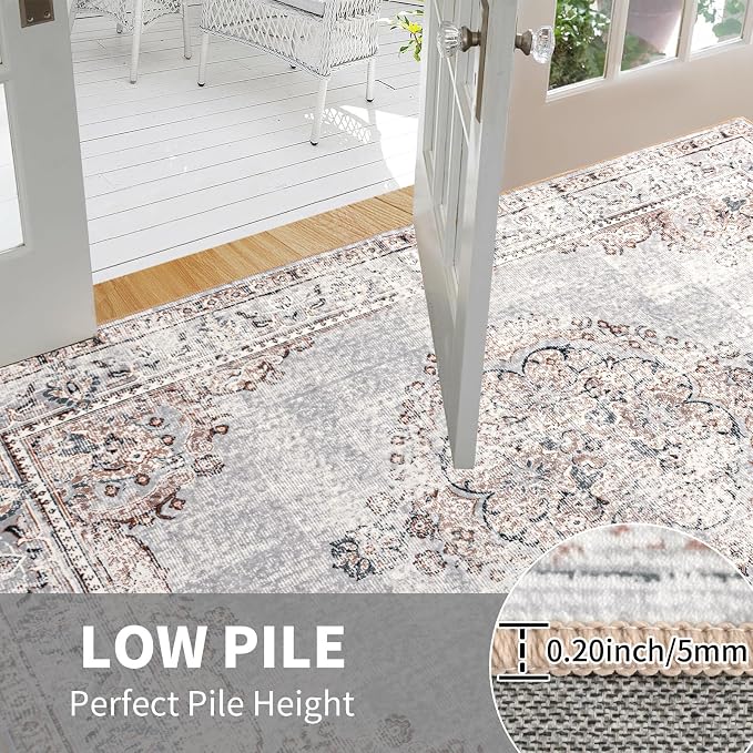 Easy-Going Area Rug 5x7 Washable Boho Rugs - Image 2
