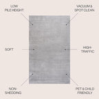 JONATHAN Y Haze Solid Low-Pile Light Gray Indoor Area Rug 10x14, Minimalist - Image 3