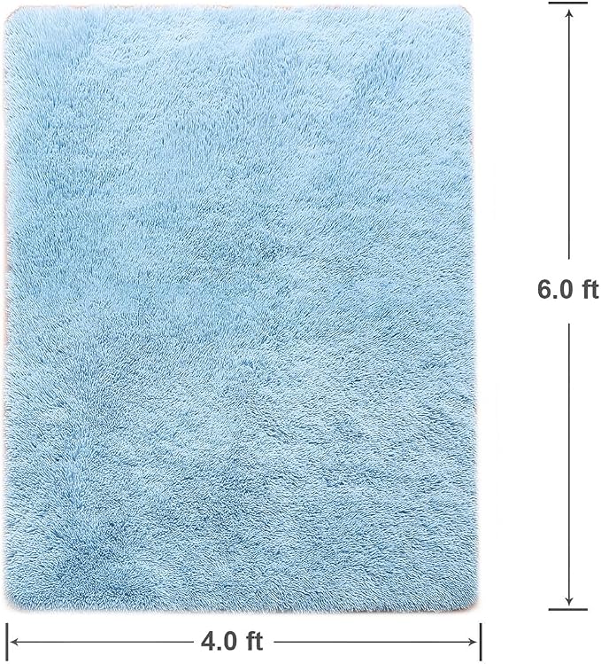 Beglad Fluffy Area Rugs 4x6 Feet, Modern Minimalist Style Shag Rugs, Non-Slip - Image 2