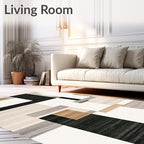 Flatwoven High Traffic Area Rug 4x6, Dark Beige Geometry and Dirt Trapper Design - Image 2