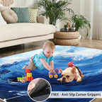 Japanese Ocean Rugs for Bedroom - Image 5
