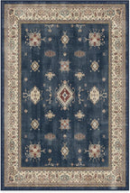 RUGGABLE Washable Vintage Area Rug – Verena Sapphire 4x6, Stain-Resistant by RUGGABLE