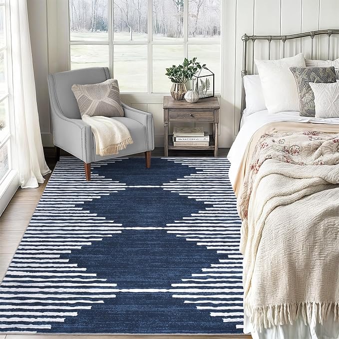 HelloTree Area Rug 4x6 Geometric Rug, Washable Modern Neutral Stain Resistant - Image 5