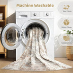 5x8 Area Rug Living Room: Machine Washable Large Abstract Soft Rugs Stain - Image 2